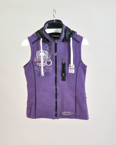 Vintage Y2K SOCCX Purple Hooded Vest – S