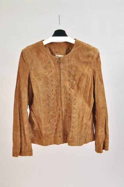 Vintage 90s A Feeling of Joy Suede Leather Jacket – L