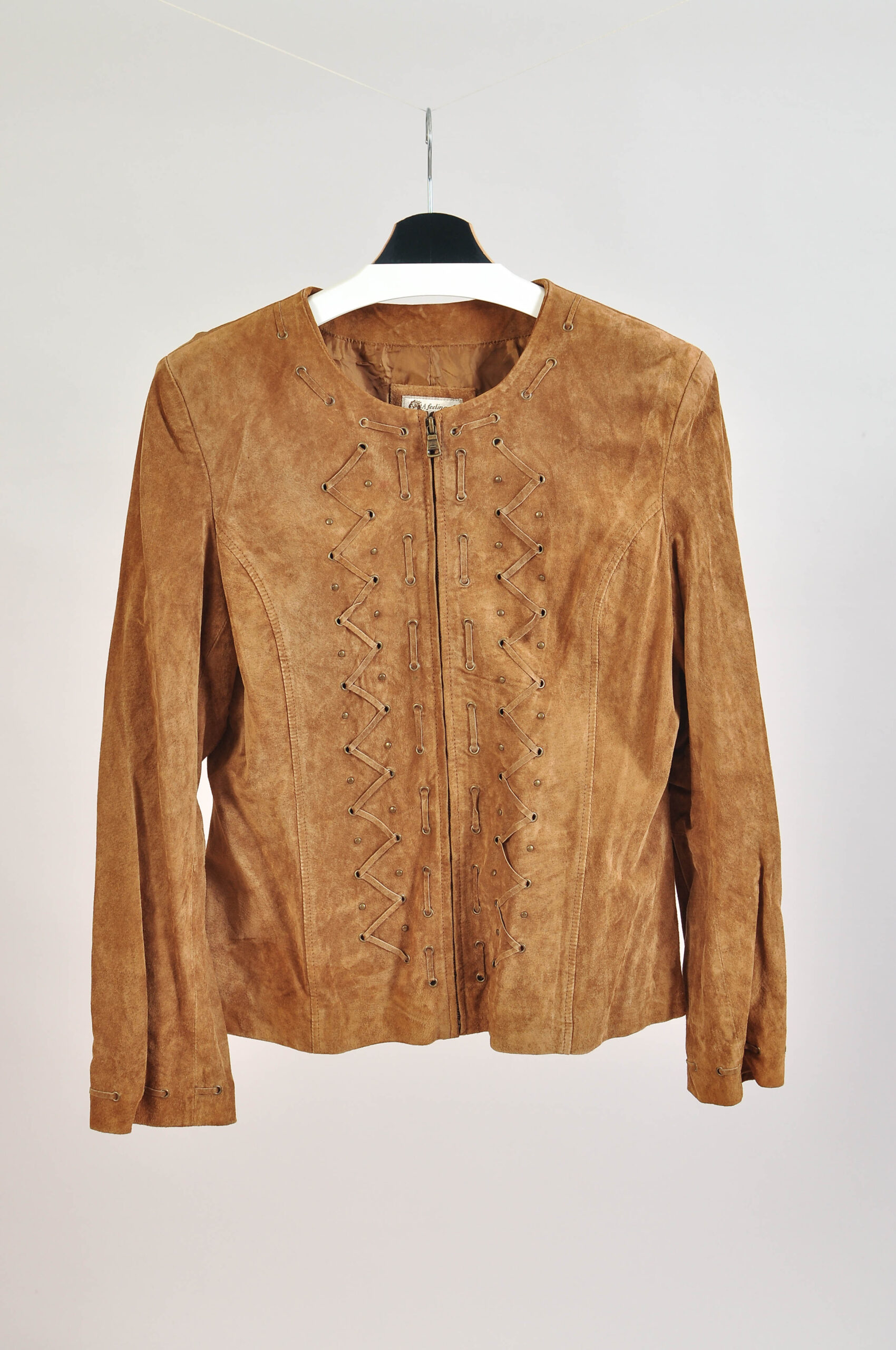 Vintage 90s A Feeling of Joy Suede Leather Jacket – L