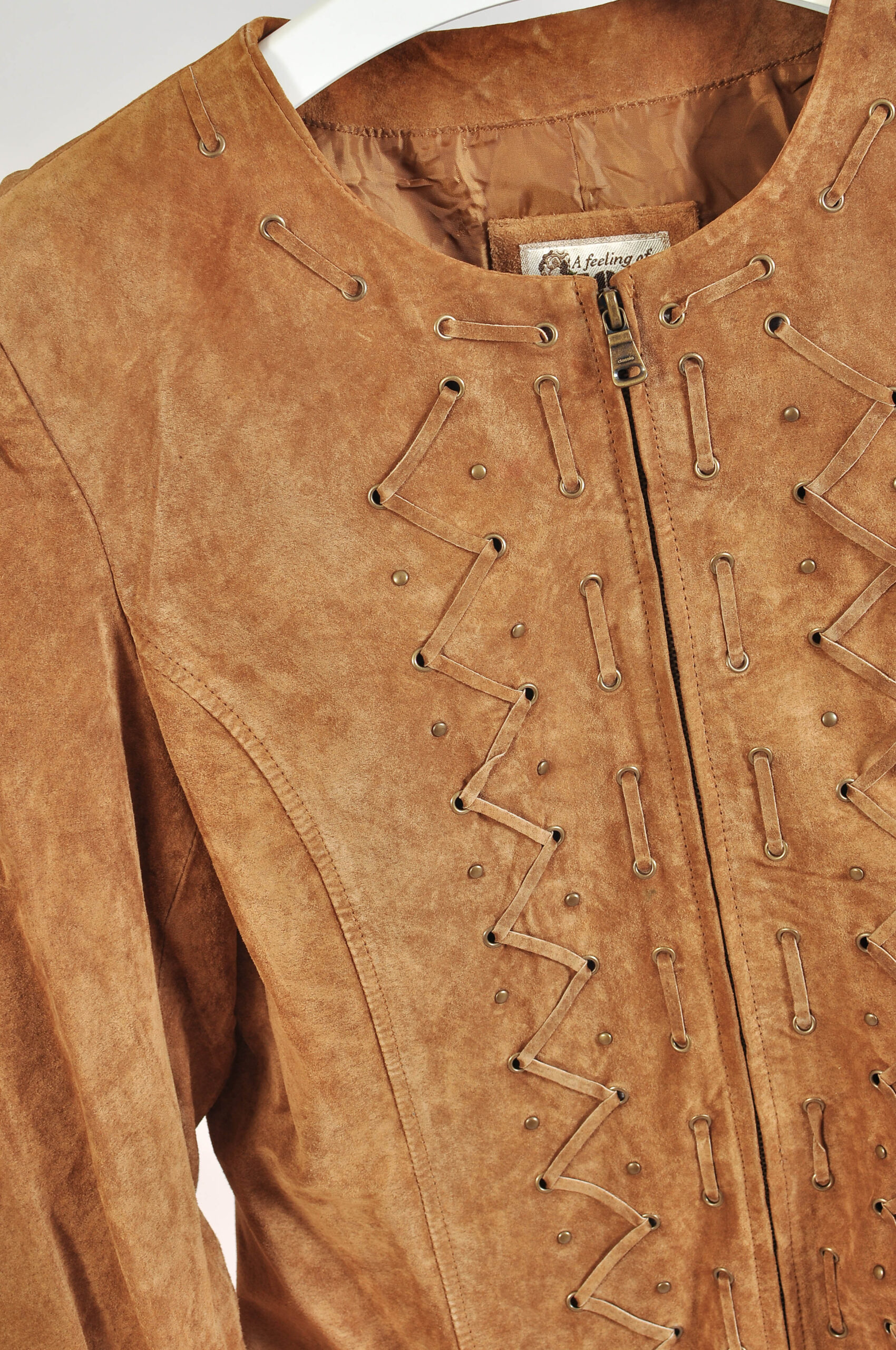 Vintage 90s A Feeling of Joy Suede Leather Jacket – L - Image 3