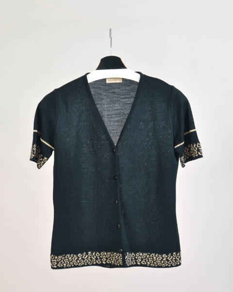 Vintage 00s Desiderio Minimal Black Blouse – S