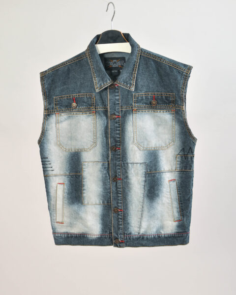 Vintage 00s Noiz Boiz Denim Vest – M