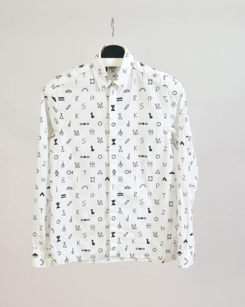 Vintage 00s Kenzo White & Black Cotton Shirt –  36