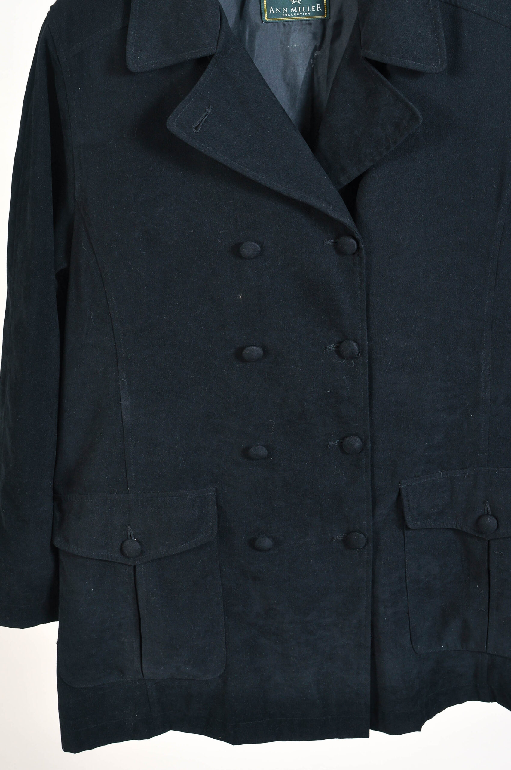 Vintage 00s Ann Miller Black Double Breasted Coat – L - Image 3