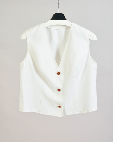 Vintage 90s Classic White Vest – XL