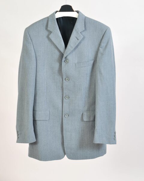 Vintage 90s Palazzo Grey Wool Blend Blazer Jacket – L
