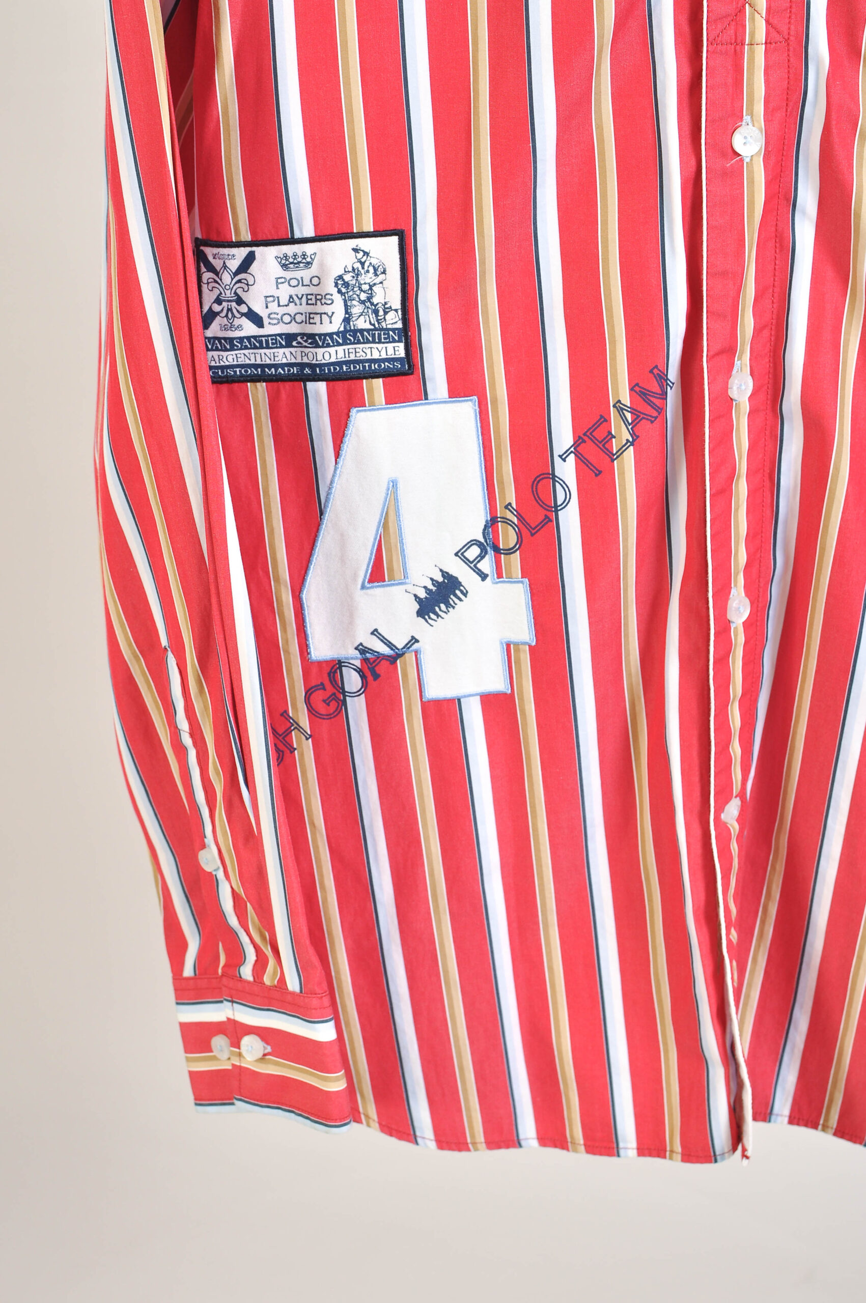 Vintage 00s Van Santen & Van Santen Striped Shirt – M - Image 3