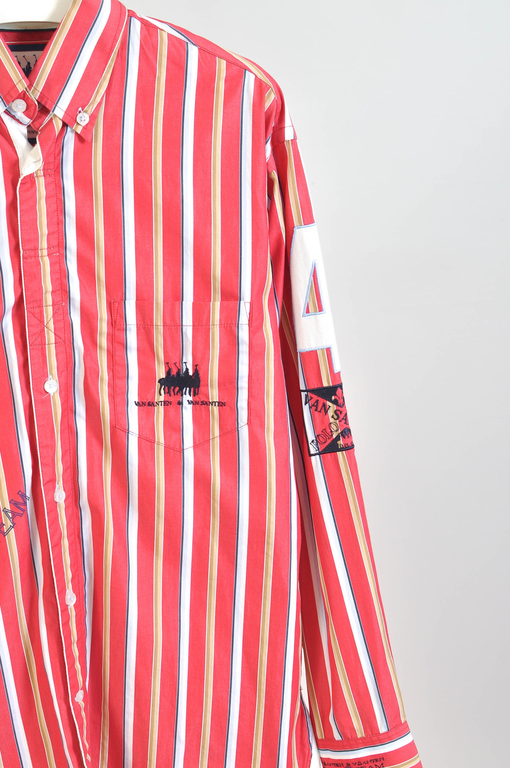 Vintage 00s Van Santen & Van Santen Striped Shirt – M - Image 4