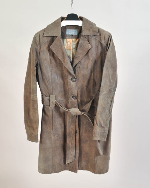 Vintage 00s LIV Suede Leather Coat – L