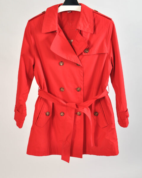 Vintage 00s Koehler & Krenzer Red Trench Coat – L