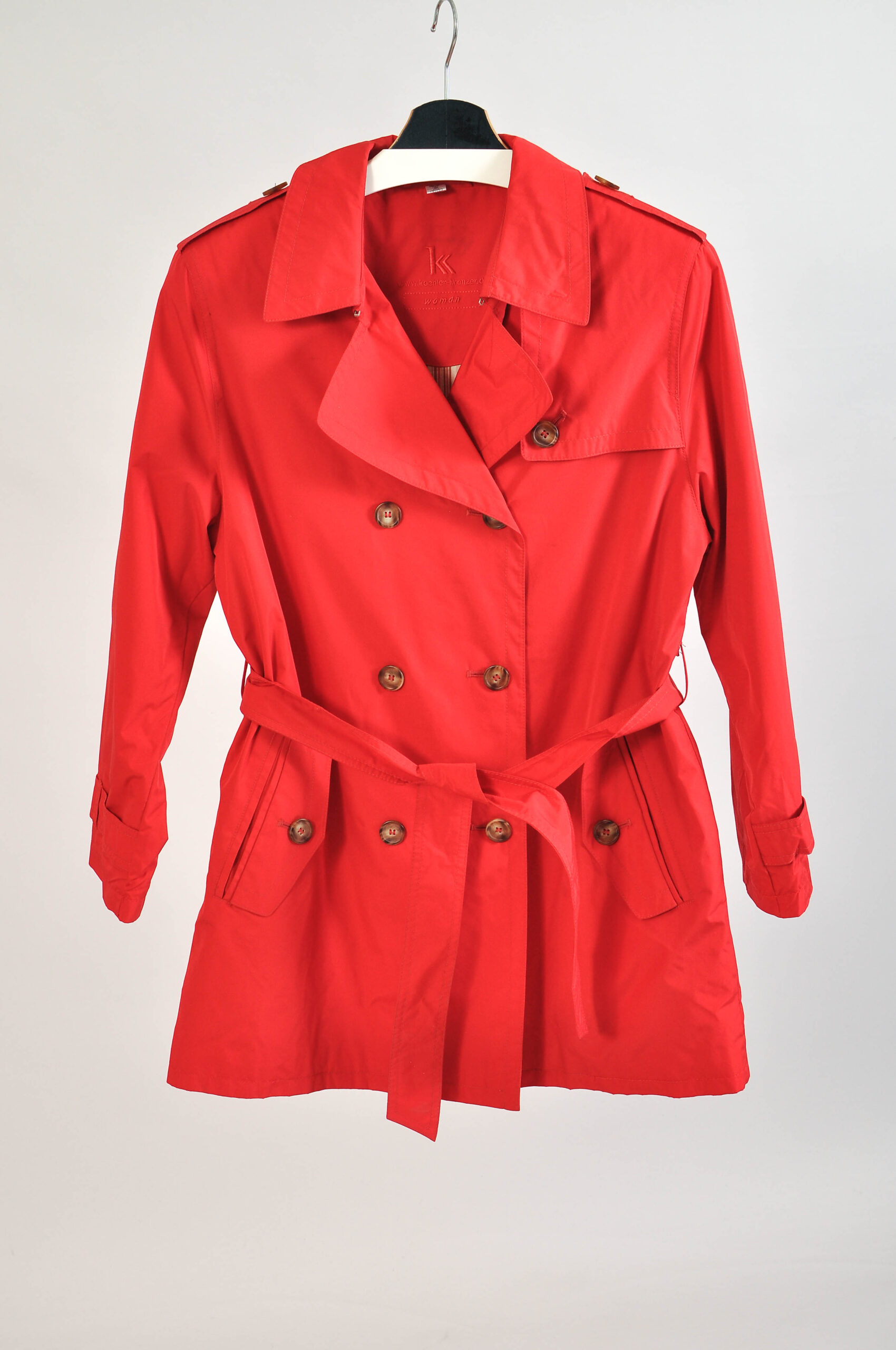 Vintage 00s Koehler & Krenzer Red Trench Coat – L