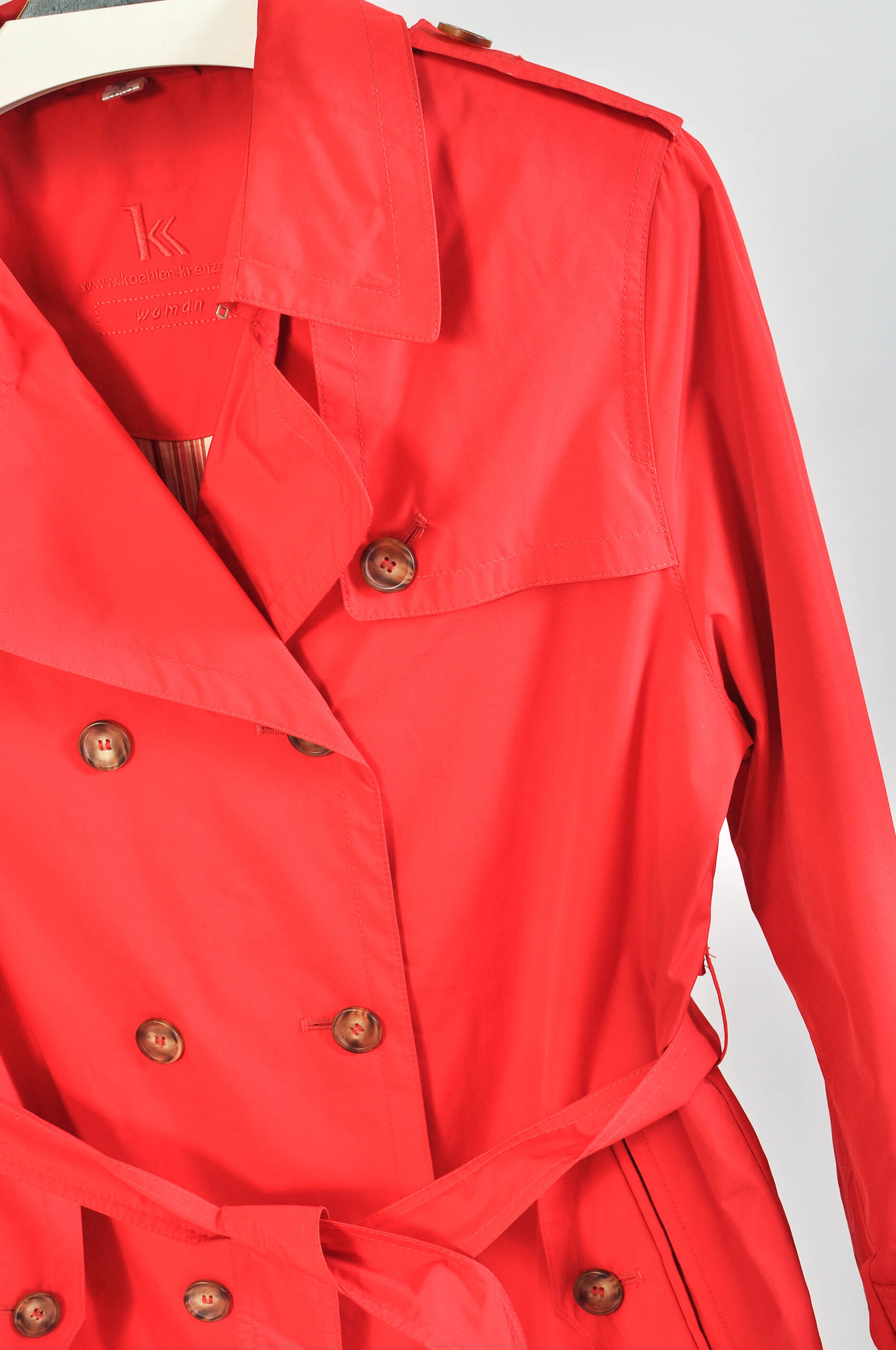 Vintage 00s Koehler & Krenzer Red Trench Coat – L - Image 3