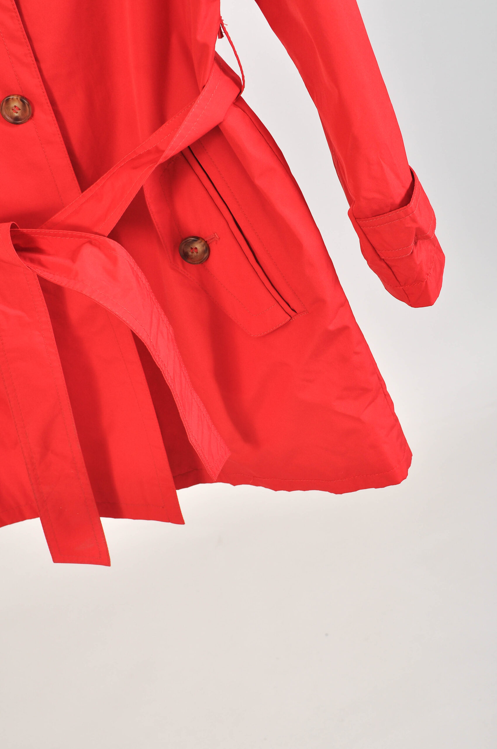 Vintage 00s Koehler & Krenzer Red Trench Coat – L - Image 4