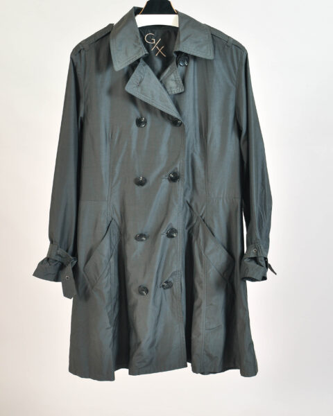 Vintage 00s Dark Grey Trench Coat – L