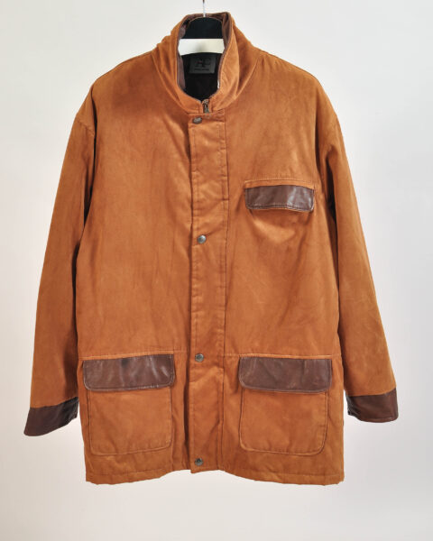 Vintage 00s Faux Suede Funnel Neck Jacket – XL