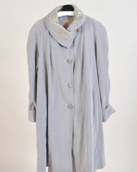 Vintage 90s Grey A-Line Coat – L