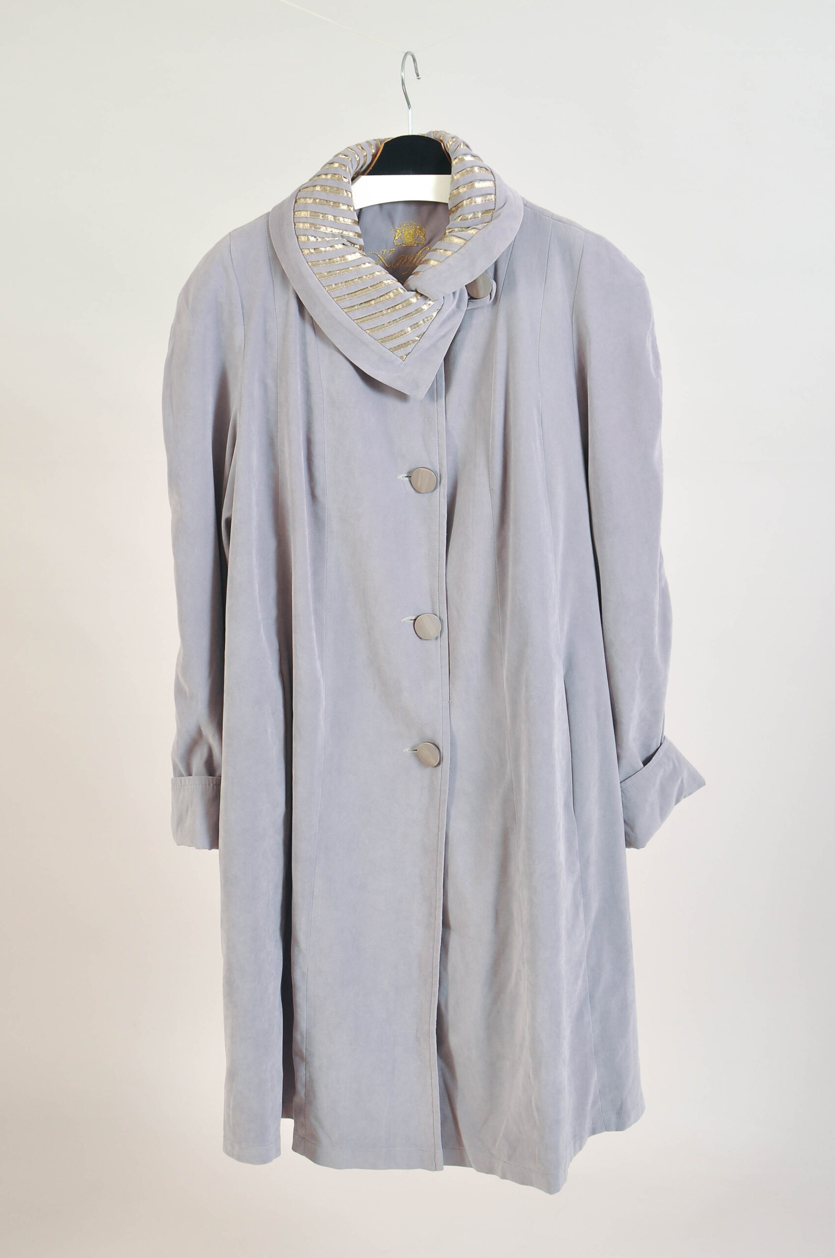 Vintage 90s Grey A-Line Coat – L