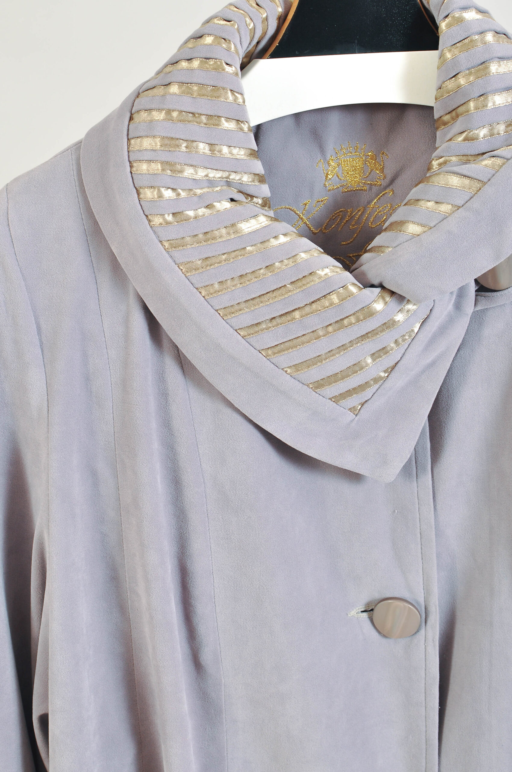 Vintage 90s Grey A-Line Coat – L - Image 3