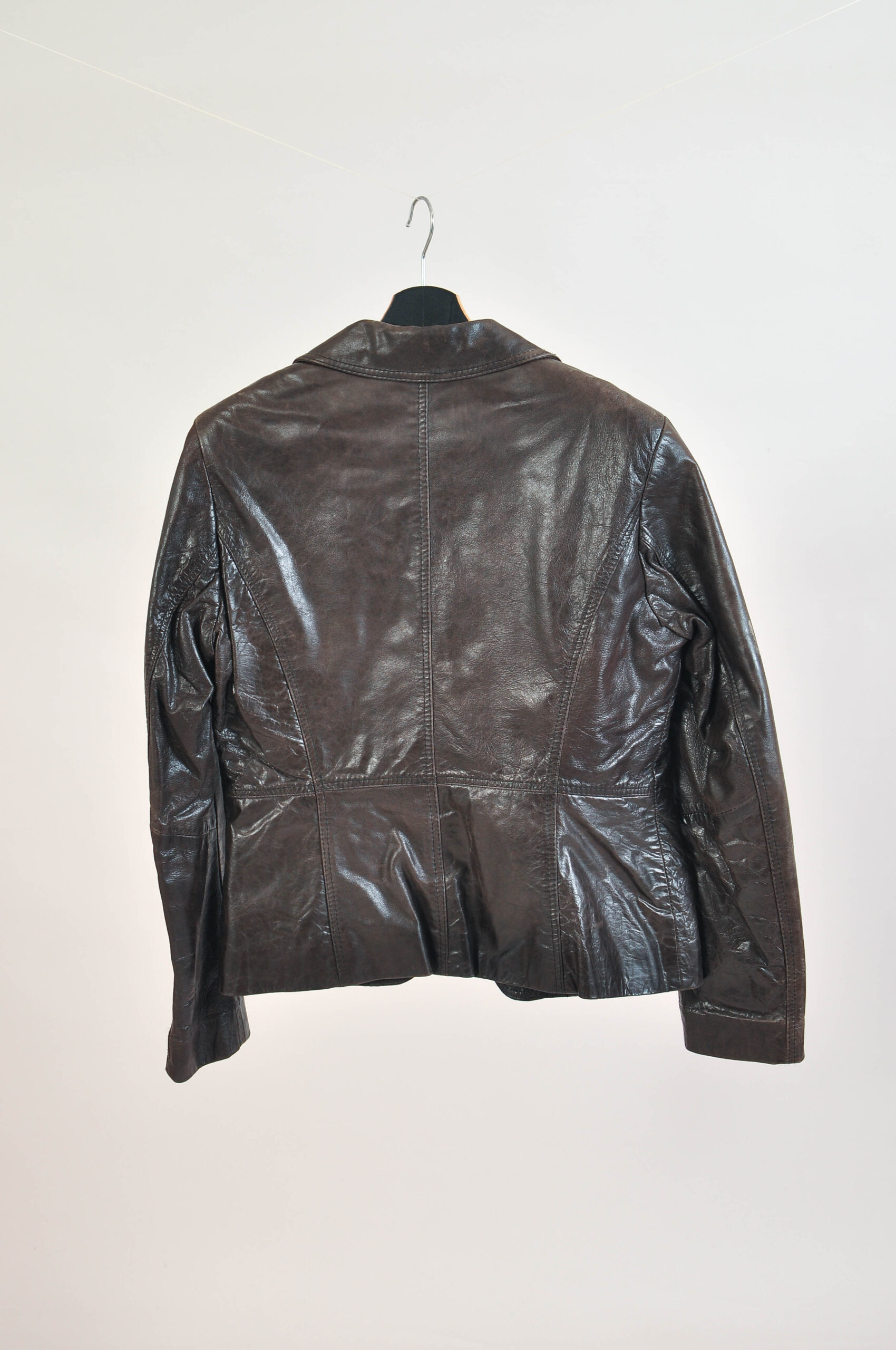 Vintage 00s Brown Leather Blazer Jacket – XL - Image 6