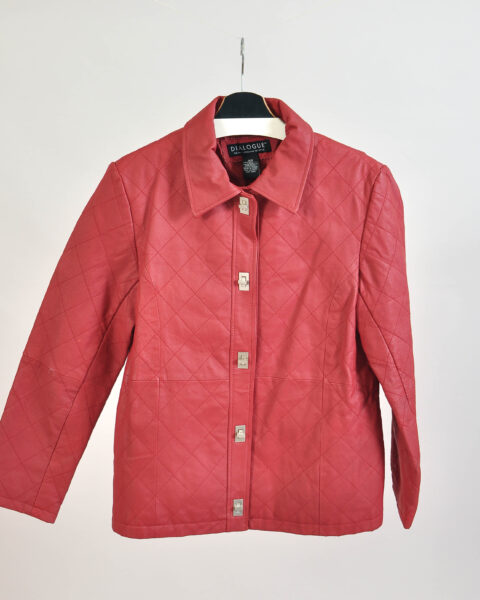 Vintage 00s Red Real Leather Jacket – XS