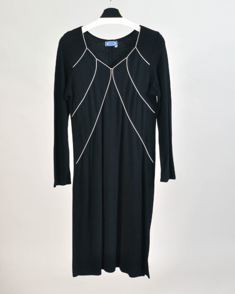 Vintage 90s Black Midi Dress – L