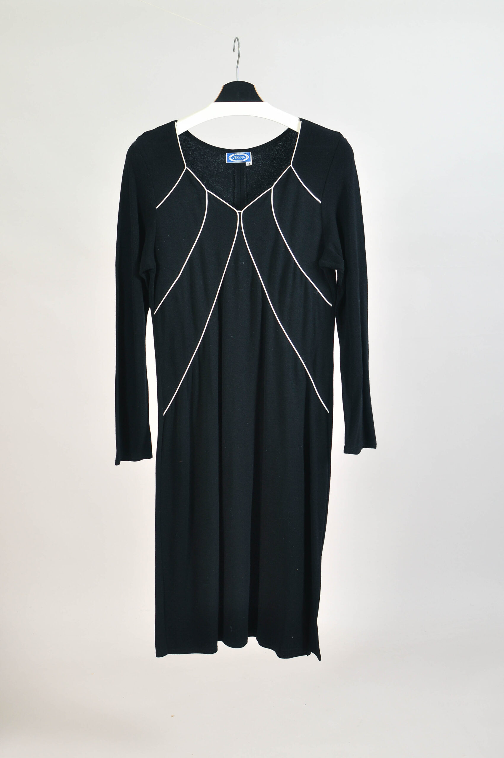 Vintage 90s Black Midi Dress – L