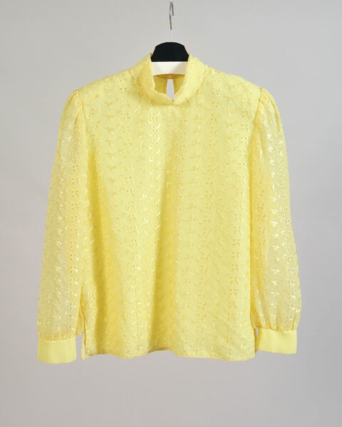 Vintage 80s Yellow Lace Blouse – M/L