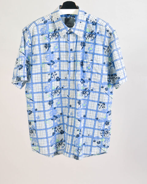 Vintage Y2K Short Sleeve Checkered Shirt – L/XL