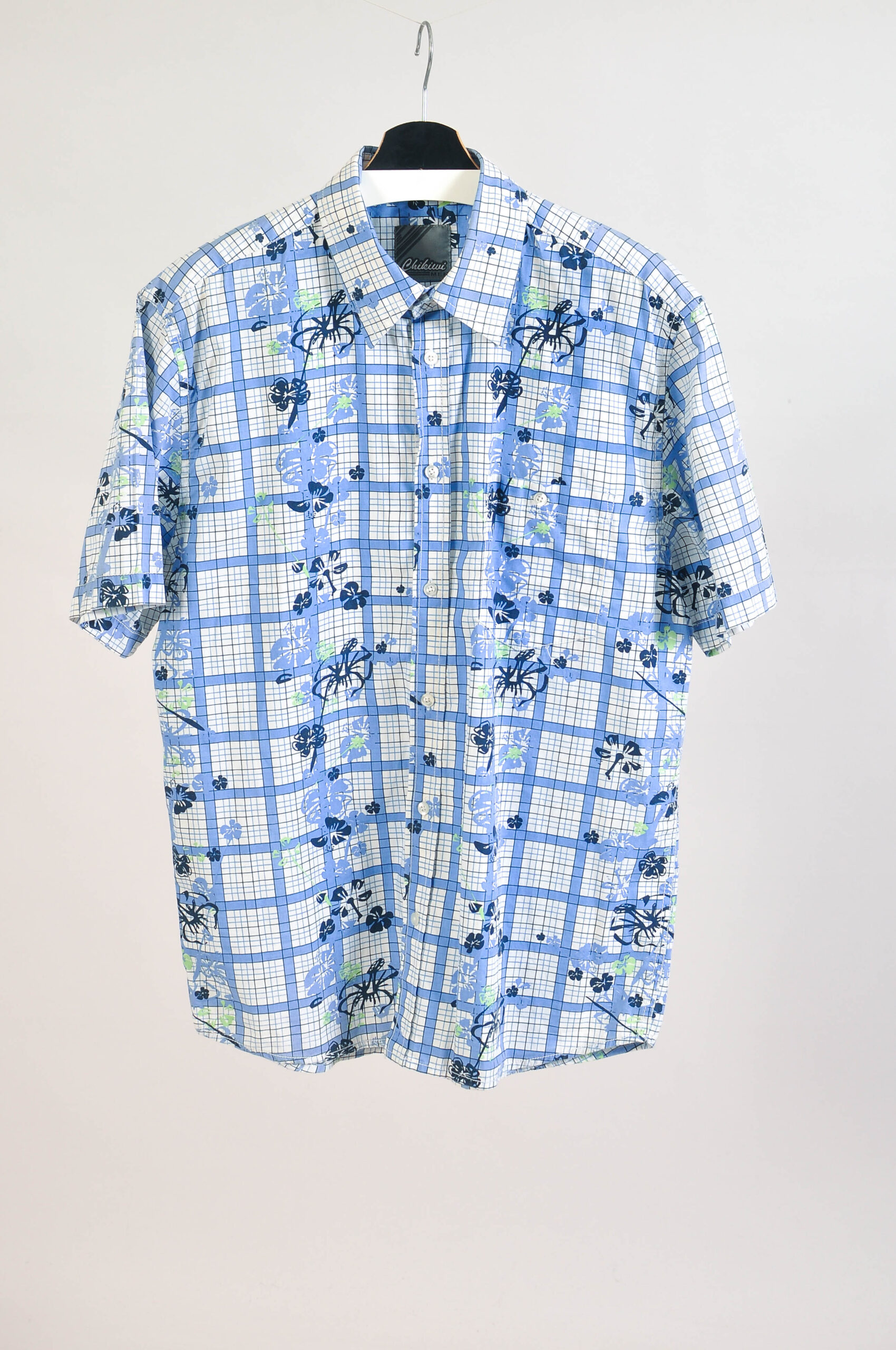 Vintage Y2K Short Sleeve Checkered Shirt – L/XL