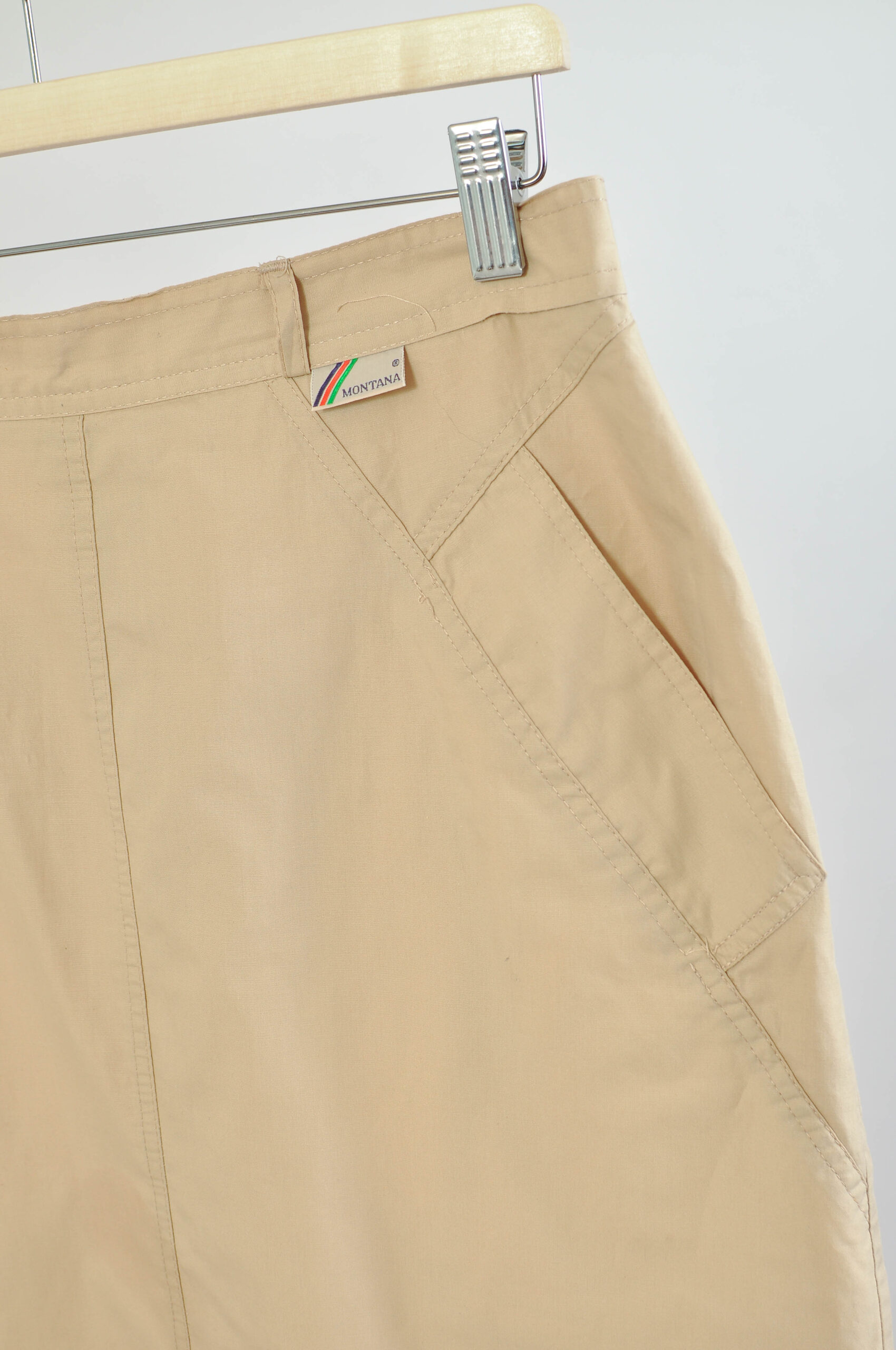 Vintage 90s Beige Midi Skirt – M/L - Image 3