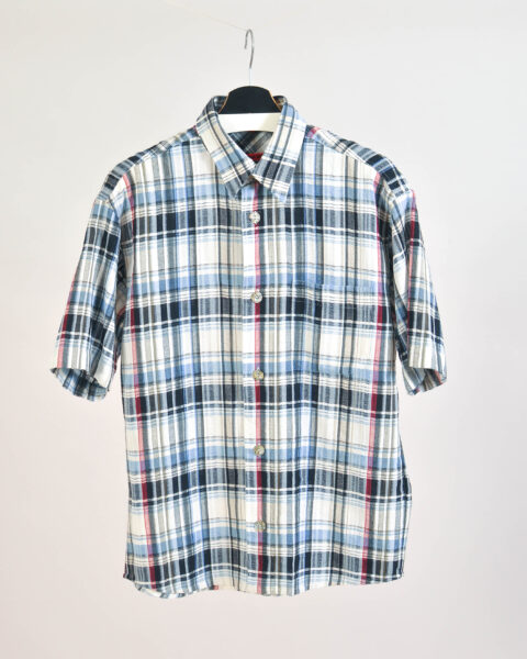 Vintage 00s Short Sleeve Checkered Shirt – S