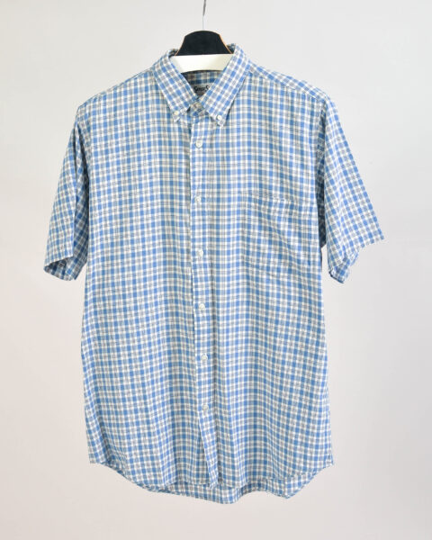 Vintage 90s Checkered Short Sleeve Shirt – L