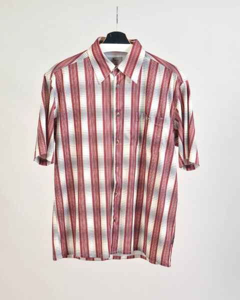 Vintage 90s Short Sleeve Checkered Shirt – M