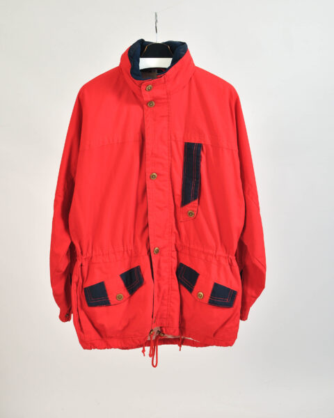 Vintage 90s Red Parka Jacket – S