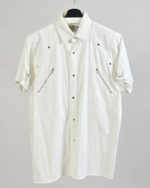 Vintage 90s White Shirt with Studs – L