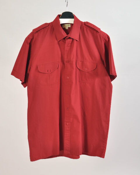 Vintage 00s Short Sleeve Maroon Shirt – M