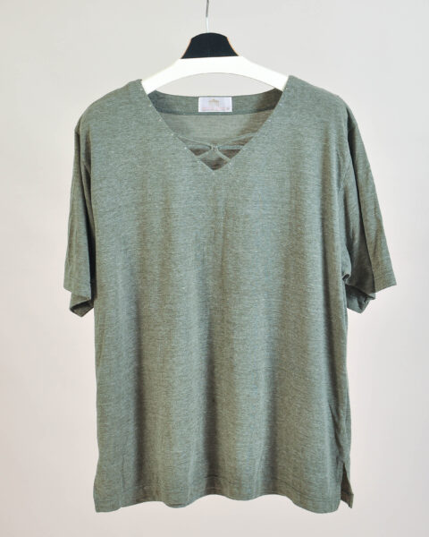 Vintage 90s Khaki Minimalist T-Shirt - XL