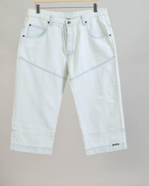Vintage Y2K White Denim Capri Shorts - 34