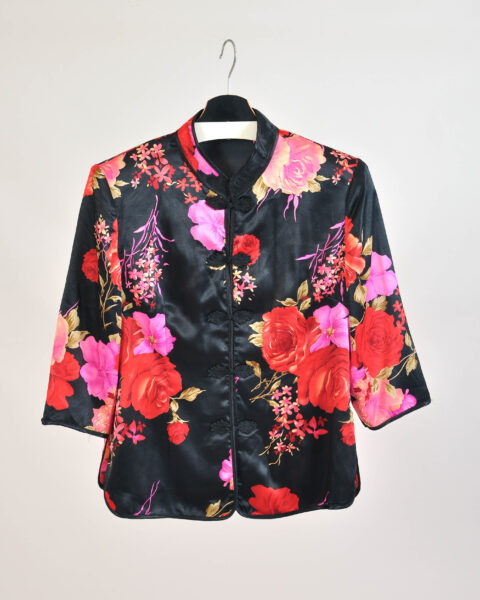 Vintage 00s Mandarin Collar Blouse - L