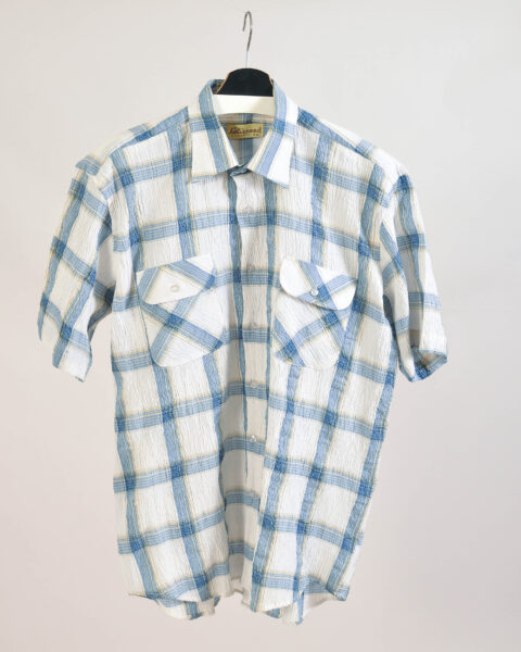 Vintage 90s Checkered Short Sleeve Shirt - XL