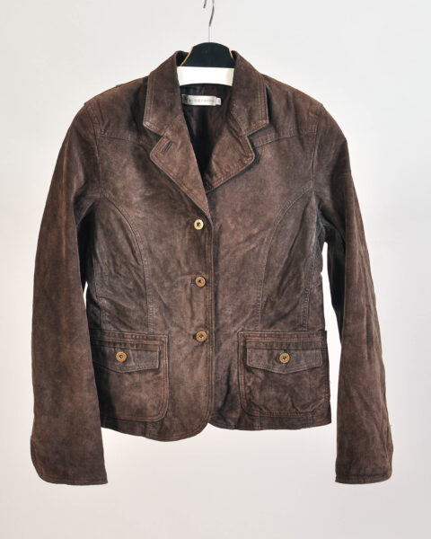 Vintage 00s Dark Brown suede Leather jacket - M/L