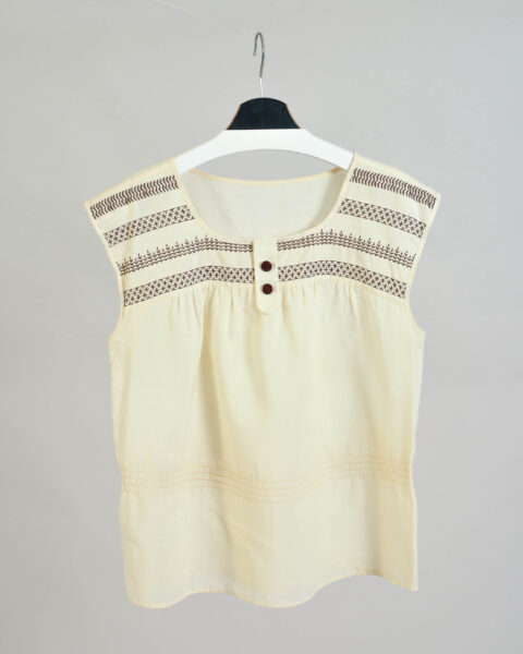 Vintage 90s Butter Yellow Blouse - 42