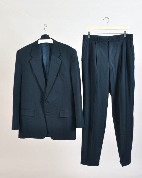 Vintage 90s Hong Kong Navy Suit - L