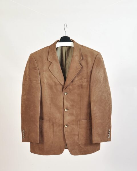 Vintage 00s Paolo Negrato Faux Suede Leather Blazer -  L