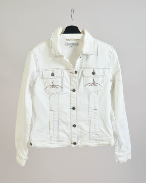 Vintage Y2K Marie Philippe White Denim Jacket - 38