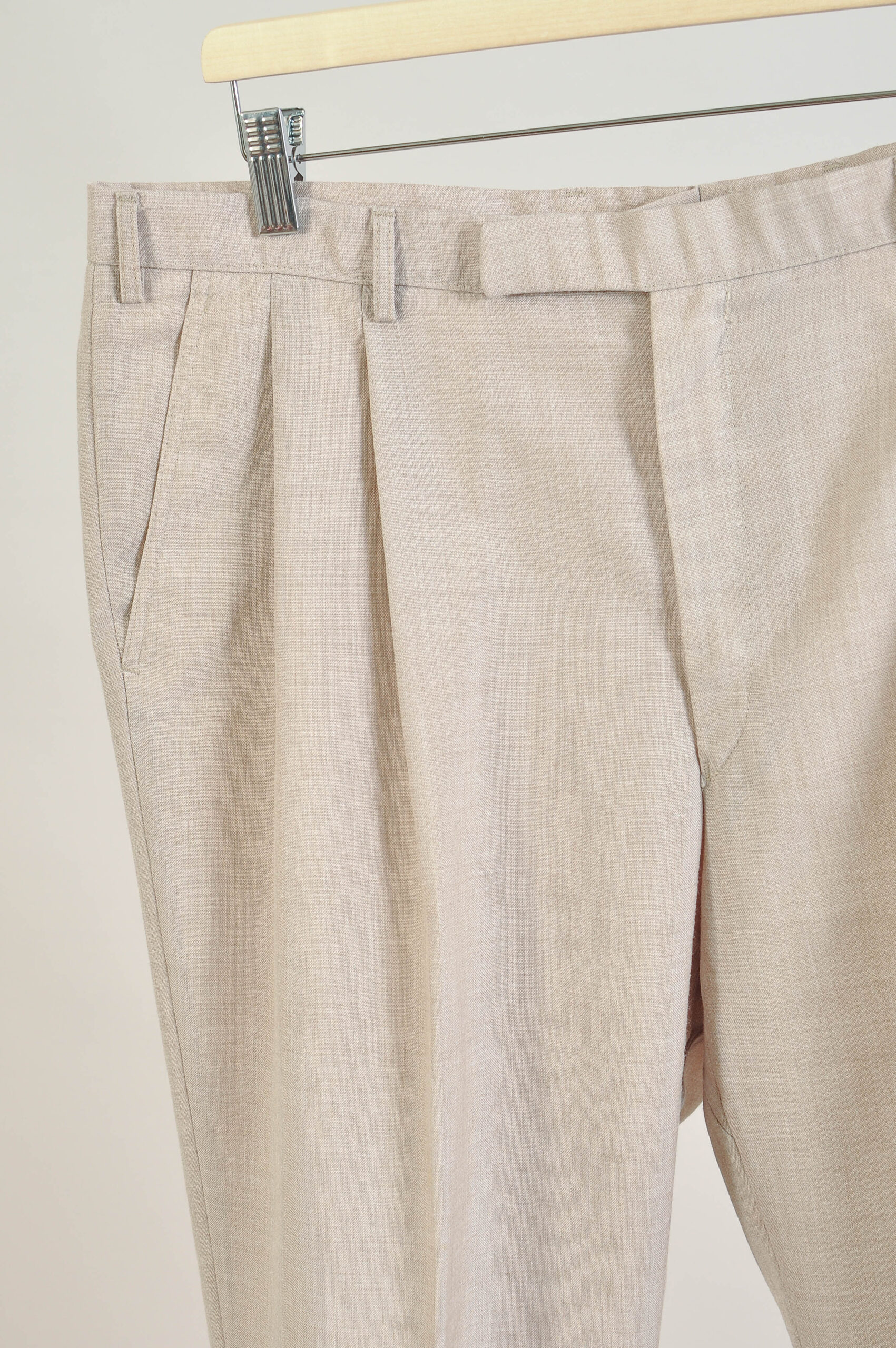 Vintage 90s Oscar Jacobson Beige Wool Blend Trousers - 36 - Image 3