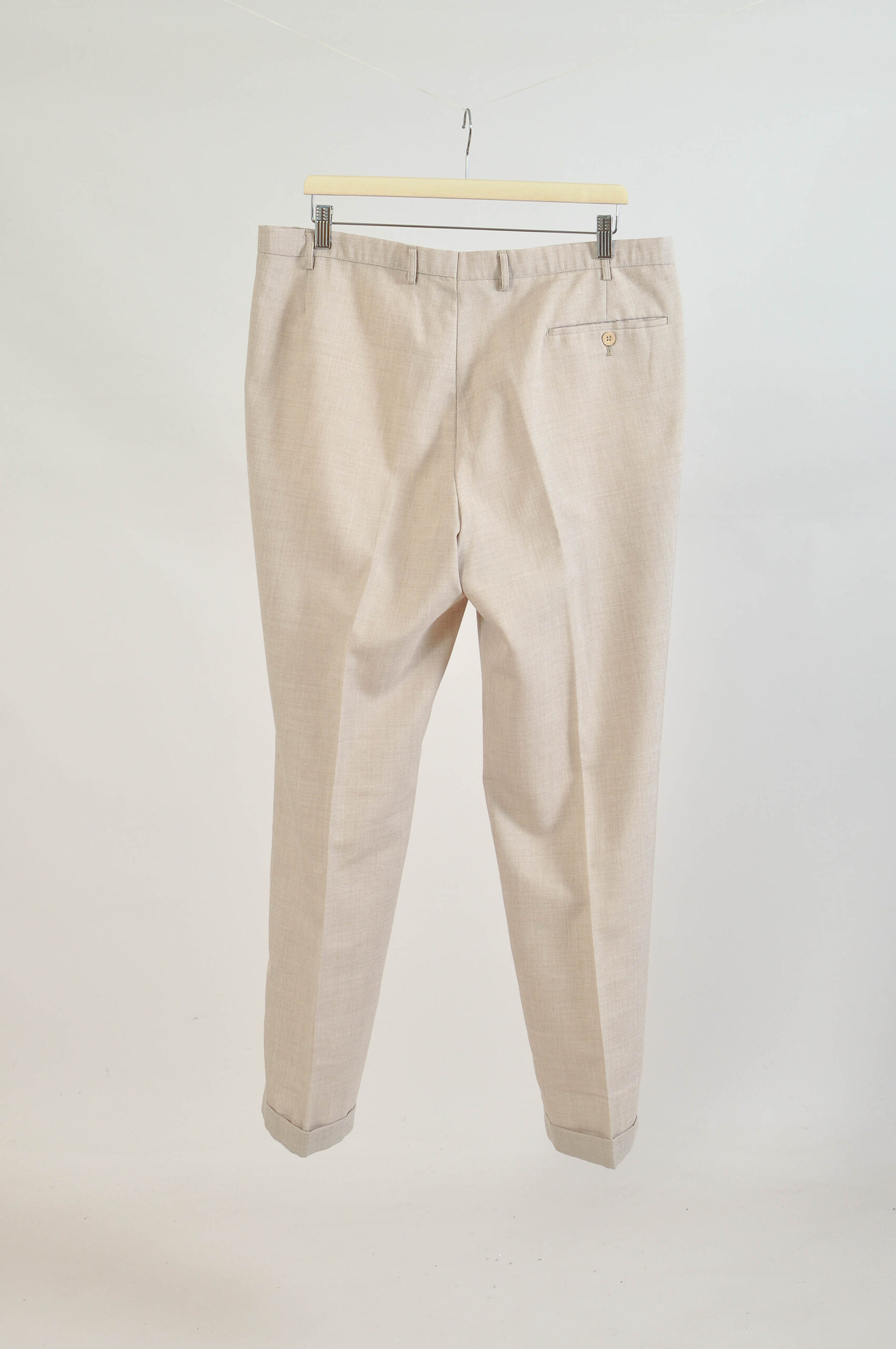 Vintage 90s Oscar Jacobson Beige Wool Blend Trousers - 36 - Image 4
