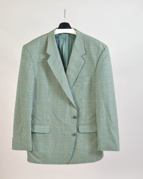 Vintage 90s Checkered Wool Blazer Jacket - 3XL
