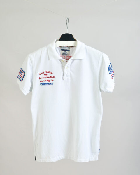 Vintage Y2K White Polo Shirt - S