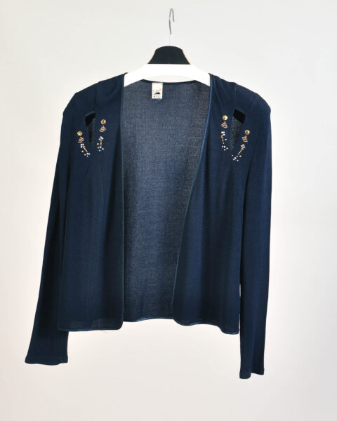 Vintage Y2K Dark Navy Open Front Jacket - L